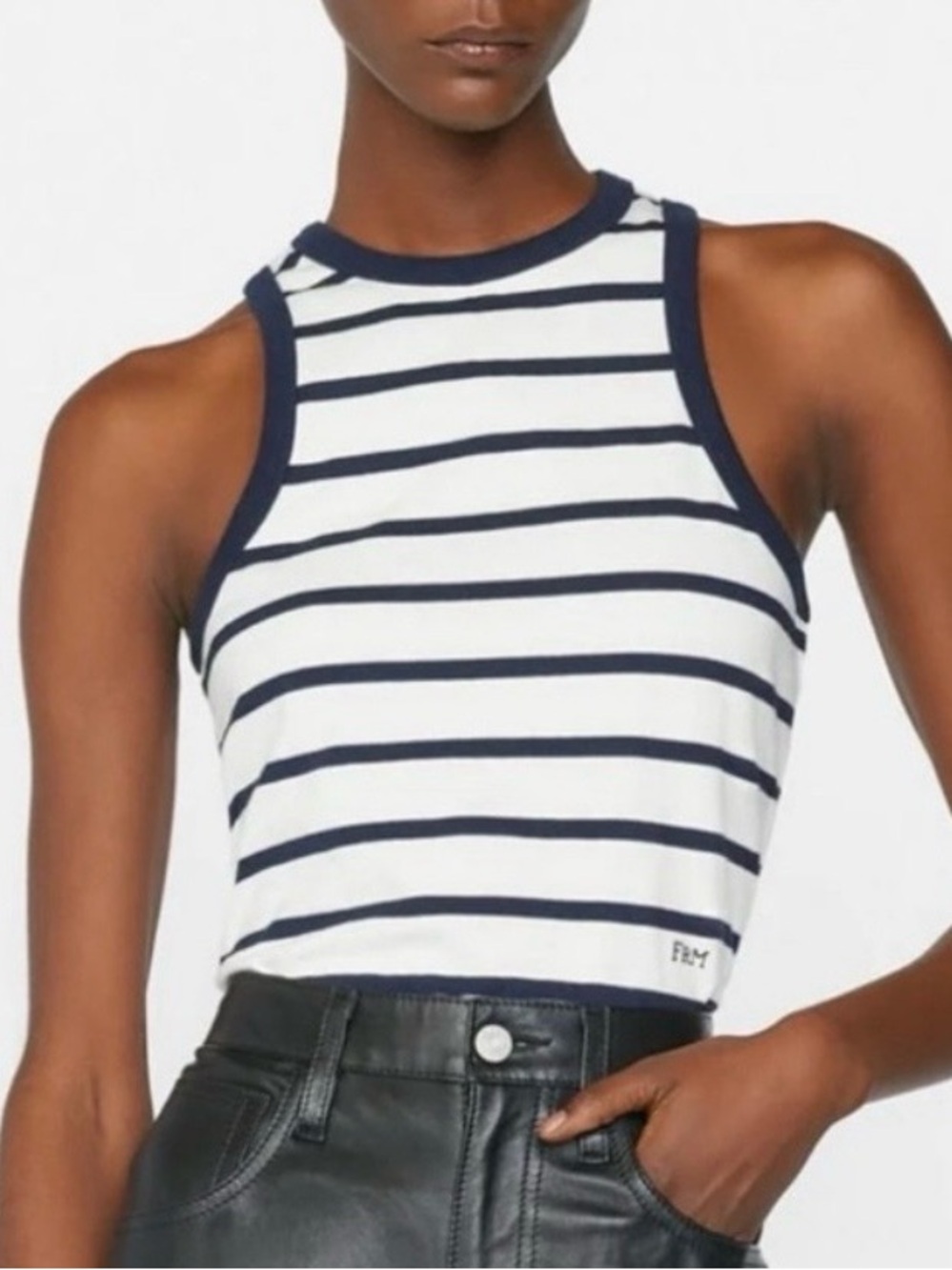 FRAME Navy Stripe Racerback Tank